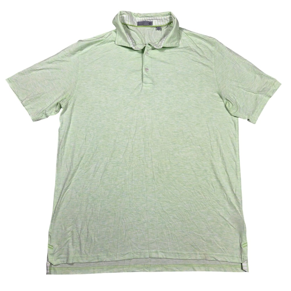 Tasc Performance Mens Polo Shirt L Lime Green Heathered Micro Modal Stretch